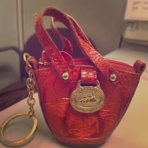 Mini brahmin change purse. Red leather.